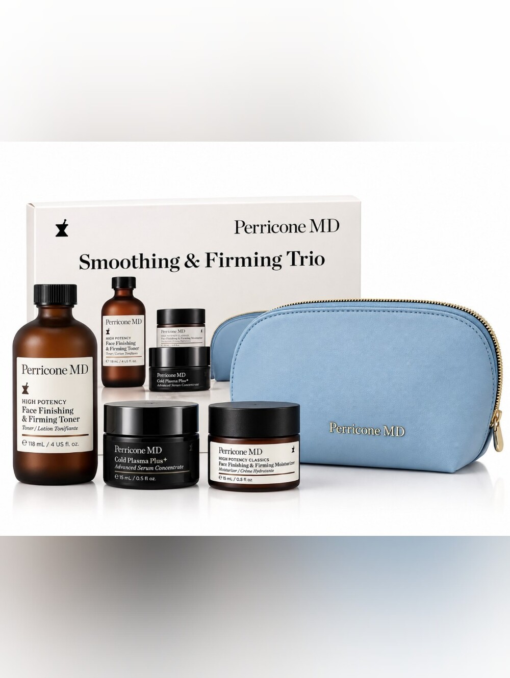 Perricone MD Smoothing & Firming Trio 3-Pc Skincare Set + Cosmetic Bag